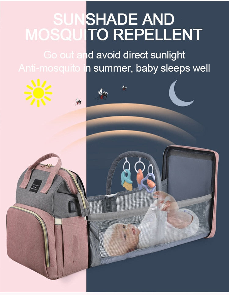 Foldable Portable Crib Baby Backpack